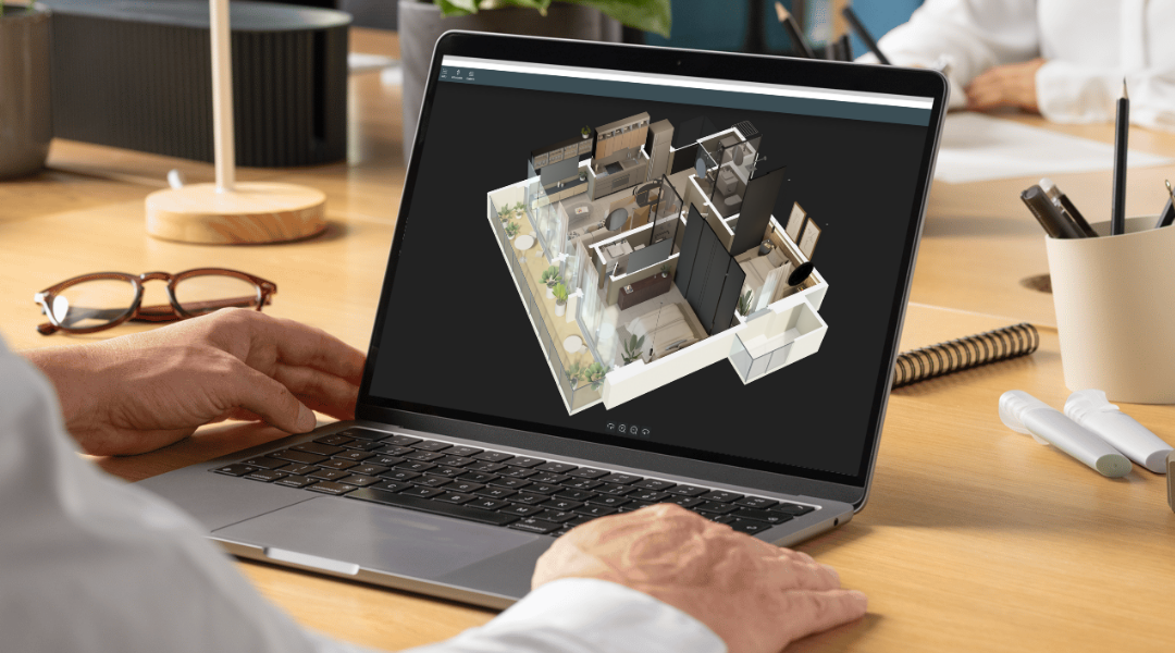 Hauzd plataforma 3D en laptop